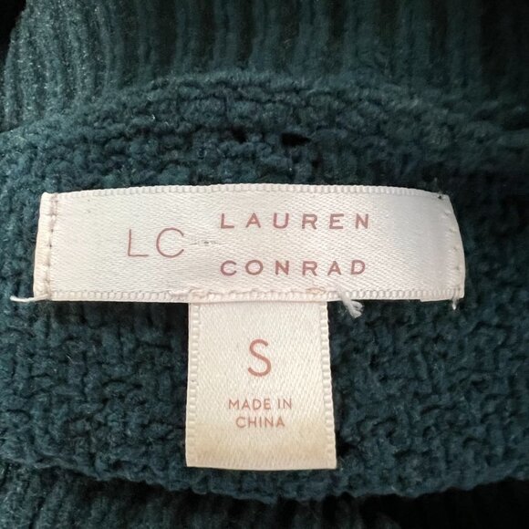 LC Lauren Conrad Womens Green Knitted Turtleneck Pullover Sweater Size Small - Picture 8 of 9